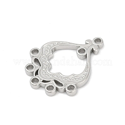 304ステンレスシャンデリア部品リンク  ティアドロップ  ステンレス鋼色  29.5x23x2.5mm  穴：2mm&nbsp;STAS-Q350-12P