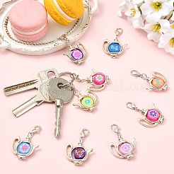 10Pcs Handmade Polymer Clay & Alloy Pendant Decoraions&nbsp;HJEW-YW00183
