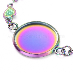 Rainbow Color 304 Stainless Steel Bracelet Making&nbsp;STAS-L248-004M