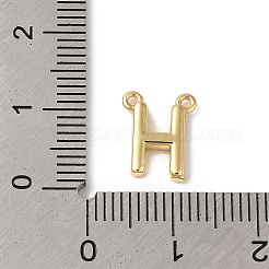 ラックメッキ真鍮チャーム  長持ちメッキ  鉛フリー＆カドミウムフリー  文字チャーム  18KGP本金メッキ  文字h  11x9x2mm  穴：1mm&nbsp;KK-L216-003G-H