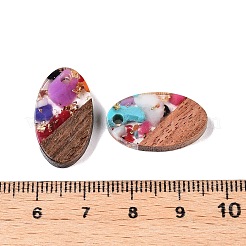 Transparent Resin and Walnut Wood Pendants&nbsp;RESI-T057-03L