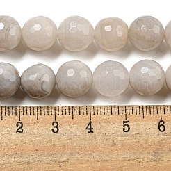天然石クレイジーアゲートビーズ連売り  (128 ファセット)ファセット  ラウンド  ラウンド  10mm  穴：1.2mm  約37個/連  14.96インチ（38cm）&nbsp;G-E571-A06-03