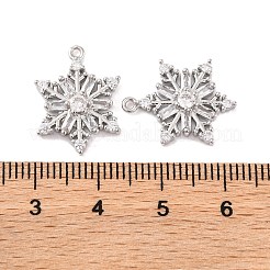 Brass Micro Pave Clear Cubic Zirconia Pendants&nbsp;KK-S389-09P