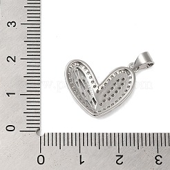 Rack Plating Brass & Clear Cubic Zirconia Pendants&nbsp;KK-S372-28P