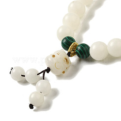 Natural White Jade Bead Bracelets&nbsp;BJEW-B080-36