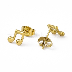 PVD Vacuum Plating 304 Stainless Steel Tiny Musical Note Stud Earrings for Women&nbsp;EJEW-P212-05G
