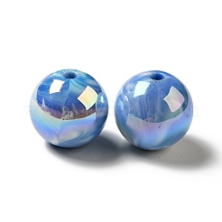 UV Plating Opaque Rainbow Iridescent Acrylic Beads&nbsp;MACR-D063-01A-02