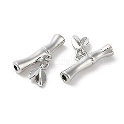 真鍮ビーズ  カドミウムフリー＆ニッケルフリー＆鉛フリー  竹  プラチナ  14x15.5x3mm  穴：1.4mm&nbsp;KK-G491-50P