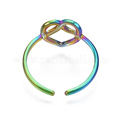 304 Stainless Steel Heart Wrapped Cuff Ring&nbsp;RJEW-N038-054