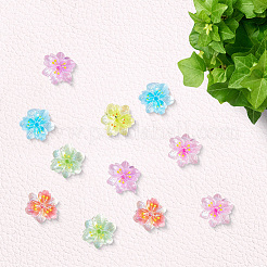 100個の樹脂カボション  花  ネイルアートの装飾の付属品  ミックスカラー  10x4mm&nbsp;MRMJ-SP0001-15