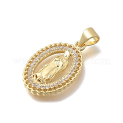 Brass Micro Pave Cubic Zirconia Pendants&nbsp;KK-D431-040G