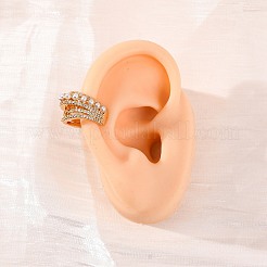 Multilayer C-Shaped Brass Micro Pave Clear Cubic Zirconia Cuff Earrings&nbsp;EJEW-Z127-02G