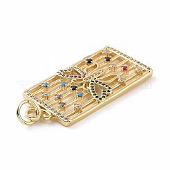 Brass Micro Pave Colorful Cubic Zirconia Pendants&nbsp;KK-E068-VF026