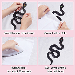 4Pcs 4 Colors Snake Hotfix Rhinestone (Hot Melt Adhesive On The Back)&nbsp;DIY-NB0013-25