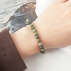 2 Strands Natural Green Zebra Jasper Beads Strands&nbsp;G-OC0002-74