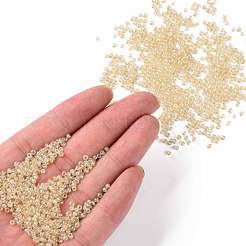 12/0 FGBグレードAラウンドガラスシードビーズ  透明色は光沢の  淡いチソウ  2x1.5mm  穴：0.3mm&nbsp;X-SEED-Q011-F504