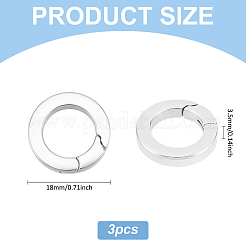 3Pcs Stainless Steel Spring Gate Rings&nbsp;FIND-UN0016-54B