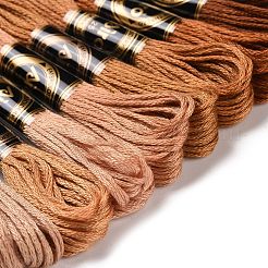 8 かせ 8 色 6 層ポリエステル刺繍糸  クロスステッチの糸  グラデーションカラー  ココナッツブラウン  0.5mm  約8.75ヤード（8m）/かせ  8色  1 かせ/色  8 かせ/セット&nbsp;OCOR-M009-01A-02