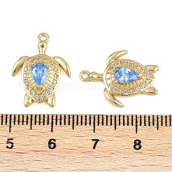 Brass Micro Pave Cubic Zirconia Pendants&nbsp;KK-I352-12G
