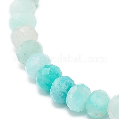 Natural Amazonite Rondelle Beaded Stretch Bracelets for Women&nbsp;BJEW-JB08956-03