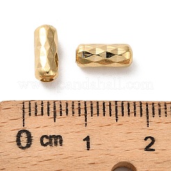真鍮ビーズ  テクスチャードカラム  カドミウムフリー＆鉛フリー  24KGP本金メッキ  9x4mm  穴：2mm&nbsp;KK-F907-12G