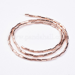 非磁性合成ヘマタイトビーズ連売り  六角  ローズゴールドメッキ  4x2x2mm  穴：1mm  約100個/連  15.7インチ&nbsp;G-P262-21-RRG