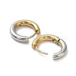 Ion Plating(IP) Two Tone 304 Stainless Steel Huggie Hoop Earrings&nbsp;EJEW-A106-01B