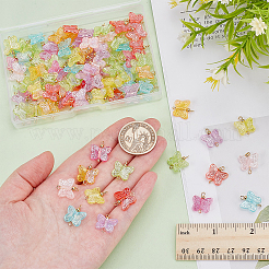 100Pcs AB Color Plated Transparent Acrylic Butterfly Connector Charms&nbsp;PALLOY-AR00034