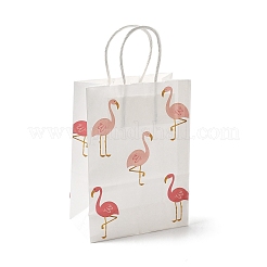 Flamingo Printed Kraft Paper Tote Bags&nbsp;ABAG-B006-01