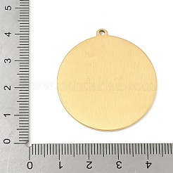 304ステンレスペンダント  ファラヴァハール模様のフラットラウンド  ゴールドカラー  37.5x34.5x1.5mm  穴：1.5mm&nbsp;STAS-G355-11G