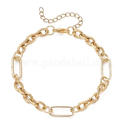 304 Stainless Steel Figaro Chains Bracelets for Women&nbsp;BJEW-JB12775-01