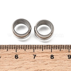 304ステンレススチール大穴ビーズ  単語を期待してフラットラウンド  ステンレス鋼色  11.5x5.5mm  穴：9mm&nbsp;STAS-H263-03P-02