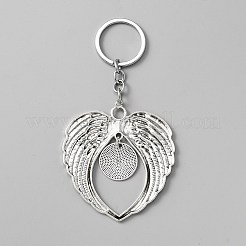 Valentine's Day Big Wing Tibetan Style Alloy Pendant Keychain&nbsp;KEYC-WH0024-27AS