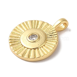 Rack Plating Brass & Cubic Zirconia Pendants&nbsp;KK-L216-060G