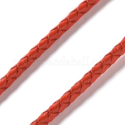 編み込みレザーコード  レッドオレンジ  3mm  50ヤード/バンドル&nbsp;VL3mm-15