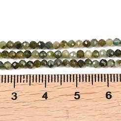 ナチュラルグリーントルマリンビーズ連売り  ラウンド  多面カット  2~2.5mm  穴：0.5mm  約191個/連  15.43''（39.2センチメートル）&nbsp;G-B175-D14-2mm