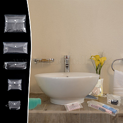 5個 5スタイル 長方形 透明 PVC 化粧ポーチ  防水クラッチバッグ  女性用トイレバッグ  透明  6.5~13.5x9.5~20x0.7~3.9cm  1個/スタイル&nbsp;AJEW-FG0004-33