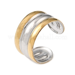 304ステンレススチールカフオープンリング  イオンプレーティング（ip）  ゴールデン·ステンレス鋼色  11mm  内径：18mm&nbsp;RJEW-P192-03A