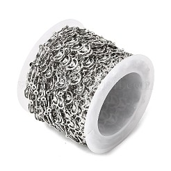 304ステンレススチールムーンリンクチェーン  ハンダ付け  スプールで  ステンレス鋼色  10x5x1mm&nbsp;CHS-K026-01E-P