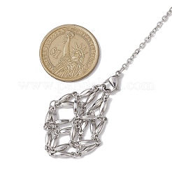 3Pcs 3 Styles 304 Stainless Steel Chain Macrame Pouch Empty Stone Holder Dowsing Pendulums&nbsp;HJEW-JM02323-02