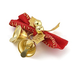 Cloth & Iron Christmas Bowknot Bell Hanging Ornaments &nbsp;HJEW-S004-01C