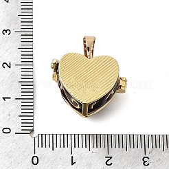 真鍮エナメル祈りの箱のペンダント  ハートチャーム  パープル  20x18x11.5mm  穴：3mm&nbsp;KK-CJC0013-17G-01
