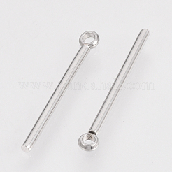 変色しにくい201ステンレススチールペンダント  バー  ステンレス鋼色  22.5x1.5mm  穴：1.5mm&nbsp;X-STAS-S079-05