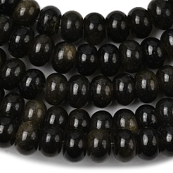 Natural Golden Sheen Obsidian Beads Strands&nbsp;G-A280-A15-01
