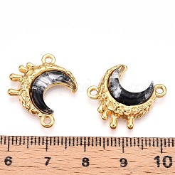 304ステンレスペンダント  ムーン  イオンプレーティング（ip）  樹脂と  ブラック  21.2x17.8x4mm  穴：1.6mm&nbsp;STAS-T064-60A