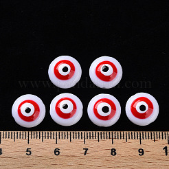 透明なアクリルビーズ  エナメル  目  レッド  12x6mm  穴：1.4mm&nbsp;LS-MACR-S374-13E-02