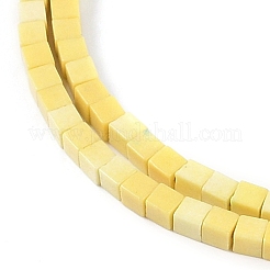 天然石瑪瑙ビーズ連売り  染め  キューブ  きいろ  2x2x2mm  穴：1mm  約150個/連  15.08インチ（38.3cm）&nbsp;G-M422-A01-04B