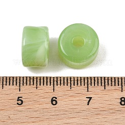 不透明アクリル天然石風ビーズ  渦巻き状の柱  黄緑  12x8mm  穴：3mm  約526個/500g&nbsp;AC-CBA3EFE-02T