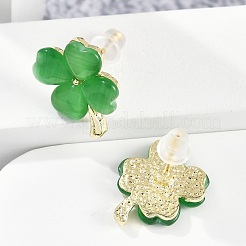 Alloy Cat Eye Stud Earrings&nbsp;EJEW-M092-02G-02