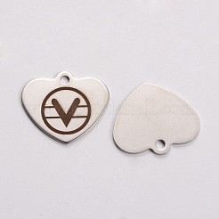 変色しにくい201ステンレススチール製ハートペンダント  悪魔の熊手  ステンレス鋼色  21x24x1mm  穴：2mm&nbsp;STAS-L165-E05